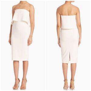 Likely Driggs Strapless Mini Dress Bodycon White Wedding Bridesmaids Size 6